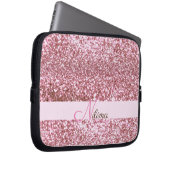 Personalisiert Girly pink Imitats Glitzer Glitzern Laptopschutzhülle (Vorne Rechts)