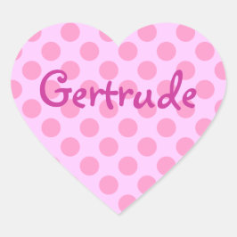 Personalisiert Girly Pink Polka Dot Pattern Herz-Aufkleber