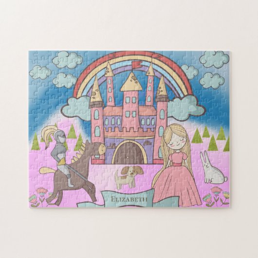 Personalisiert Girly Princess Burg Wilhelm Tell Puzzle (Horizontal)