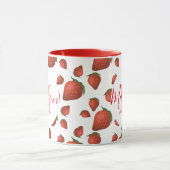 Personalisiert Girly Red Monogram Tasse (Zentrum)