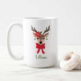 Personalisiert Girly Reindeer Kaffeetasse