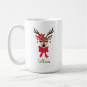 Personalisiert Girly Reindeer Kaffeetasse (Links)