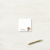 Personalisiert Girly Robin Bird Post-it Klebezettel (Auf Schreibtisch)