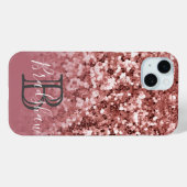 Personalisiert Girly Rose Gold Glitzer Case-Mate iPhone Hülle (Rückseite (Horizontal))