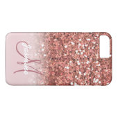 Personalisiert Girly Rose Gold Glitzer Glitzern Na Case-Mate iPhone Hülle (Rückseite (Horizontal))