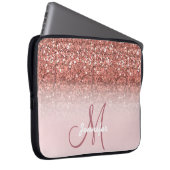 Personalisiert Girly Rose Gold Glitzer Glitzern Na Laptopschutzhülle (Vorne Rechts)