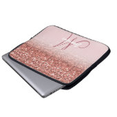 Personalisiert Girly Rose Gold Glitzer Glitzern Na Laptopschutzhülle (Vorne Knopf)