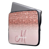 Personalisiert Girly Rose Gold Glitzer Glitzern Na Laptopschutzhülle (Vorderseite Links)