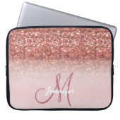 Personalisiert Girly Rose Gold Glitzer Glitzern Na Laptopschutzhülle (Vorderseite)