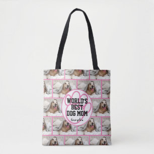 Personalisiert Girly Worlds Best Dog Mama Foto Tasche