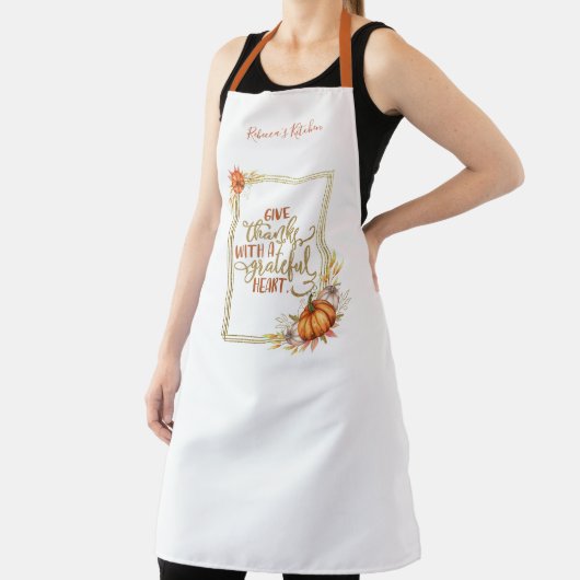 Personalisiert Give dank Pumpkin Frame Schürze (InSitu)