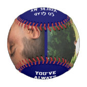 Personalisiert GLAD DU BIST MEIN VATER 2 Foto BLAU Baseball (Rückseite)