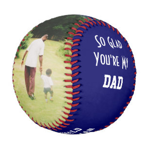 Personalisiert GLAD DU BIST MEIN VATER 2 Foto BLAU Baseball