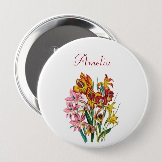 Personalisiert Gladioli Button (Vorne & Hinten)