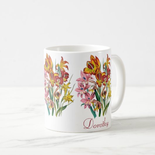 Personalisiert Gladioli Kaffeetasse (VorderseiteRechts)