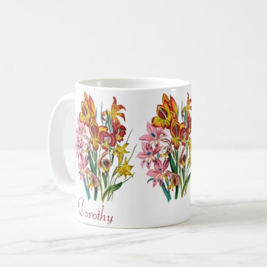 Personalisiert Gladioli Kaffeetasse (Vorderseite Links)