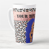 Personalisiert Glam Girls Sassy Cheetah Print Latt Milchtasse (Linke Ecke)
