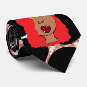 Personalisiert Glam Girls Schwarz und Rose Gold Ex Krawatte (Gerollt)