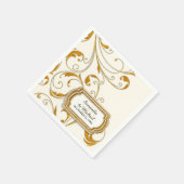 Personalisiert Glam Old Hollywood Regency Black Kr Serviette (Ecke)