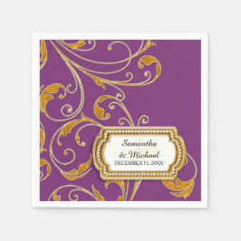 Personalisiert Glam Old Hollywood Regency Black Kr Serviette