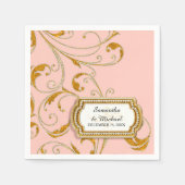 Personalisiert Glam Old Hollywood Regency Black Kr Serviette (Vorderseite)