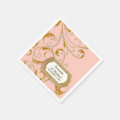 Personalisiert Glam Old Hollywood Regency Black Kr Serviette (Ecke)