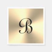 Personalisiert glänzendes metallisches Monogramm Serviette (Vorderseite)