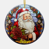 Personalisiert Glaube an das Glas der Santa Church Keramik Ornament (Vorne)