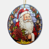 Personalisiert Glaube an das Glas der Santa Church Keramik Ornament (Links)