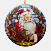 Personalisiert Glaube an das Glas der Santa Church Keramik Ornament (Hinten)