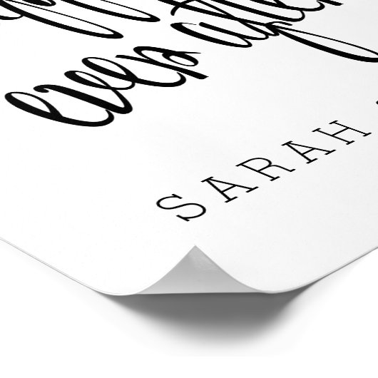 Personalisiert glücklich für immer nach Hochzeit Poster (Ecke)