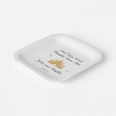 Personalisiert glücklich je nach Hochzeit Pappteller (Gewinkelt)