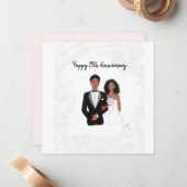 Personalisiert, glücklicher Jahrestag, schwarzes P Mitteilungskarte (Vorderseite/Rückseite Beispiel)