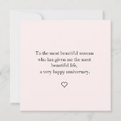 Personalisiert, glücklicher Jahrestag, schwarzes P Mitteilungskarte (Rückseite)