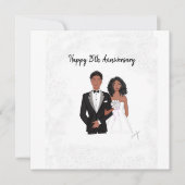 Personalisiert, glücklicher Jahrestag, schwarzes P Mitteilungskarte (Vorderseite)