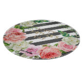 Personalisiert glücklicher Muttertag Rosa Blumenge Schneidebrett (Ecke)