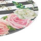 Personalisiert glücklicher Muttertag Rosa Blumenge Schneidebrett (Ecke)