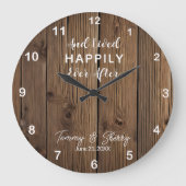 Personalisiert glücklicherweise jemals nach der Uh Große Wanduhr (Vorderseite)