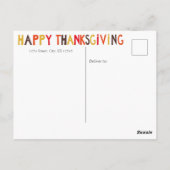 Personalisiert Glückliches Erntedankfest! Postkarte (Rückseite)