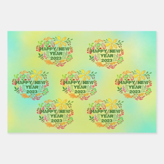 PERSONALISIERT GLÜCKLICHES NEUES JAHR 20XX GESCHENKPAPIER SET (Vorderseite)