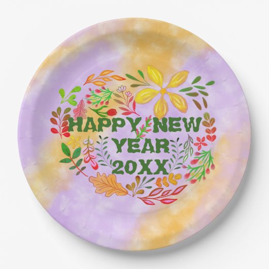 PERSONALISIERT GLÜCKLICHES NEUES JAHR 20XX PAPPTELLER (Vorderseite)