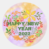 PERSONALISIERT GLÜCKLICHES NEUES JAHR 20XX RUNDER AUFKLEBER (Vorderseite)