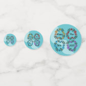 PERSONALISIERT GLÜCKLICHES NEUJAHR 20XX & BLUME KR KONFETTI (Rückseiten)