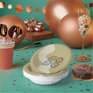 PERSONALISIERT GLÜCKLICHES NEUJAHR 20XX & BLUME KR PAPPTELLER