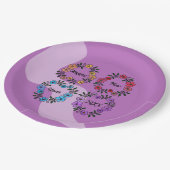 PERSONALISIERT GLÜCKLICHES NEUJAHR 20XX & BLUME KR PAPPTELLER (Schrägansicht)