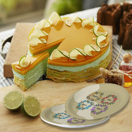 PERSONALISIERT GLÜCKLICHES NEUJAHR 20XX & BLUME KR PAPPTELLER