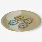 PERSONALISIERT GLÜCKLICHES NEUJAHR 20XX & BLUME KR PAPPTELLER (Schrägansicht)