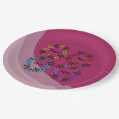 PERSONALISIERT GLÜCKLICHES NEUJAHR 20XX & BLUME KR PAPPTELLER (Schrägansicht)