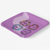 PERSONALISIERT GLÜCKLICHES NEUJAHR 20XX & BLUME KR PAPPTELLER (Gewinkelt)