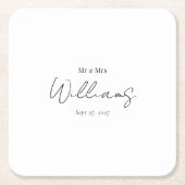 Personalisiert Glückwunsch an Mr. & Mrs. Wedding U Rechteckiger Pappuntersetzer (Vorderseite)